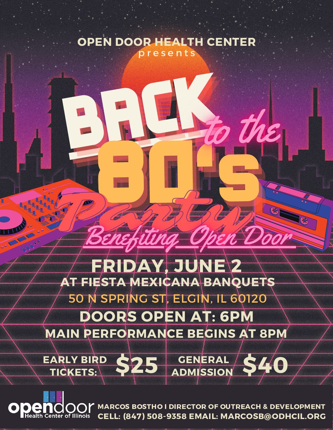 Back to the 80's Fundraising Party - Open Door Health Center of Illinois